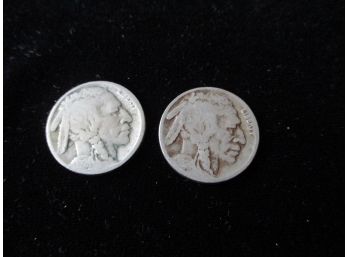 2 1924 U.S. Indian HeadBuffalo Nickels