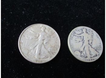 1943 P & 1946 P U.S Walking Liberty Silver Half Dollar
