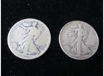 1917 P & 1945 P U.S. Liberty Walking Half Dollars