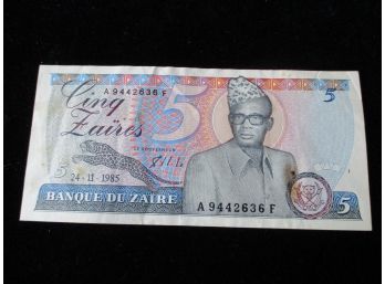 $5 Bank Note Zaire, 1985
