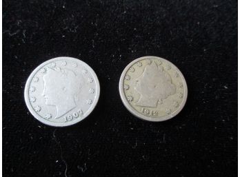 1907 & 1912 U.S. 'V' Nickels