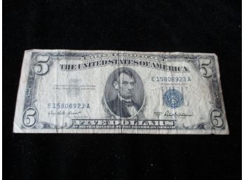 1953 A $5 U.S. Silver Certificate Bill