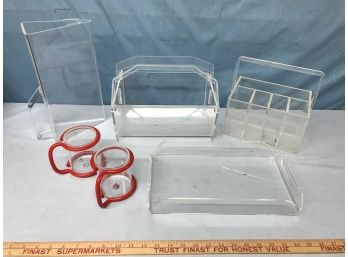 Vintage Lucite Serving Tray, Drink Pitcher And More