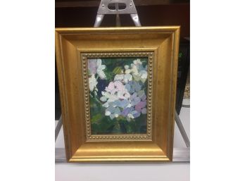 20th Century Impressionist Oil Painting Of Rhododendrns By Artist Terry Oakes Bourret