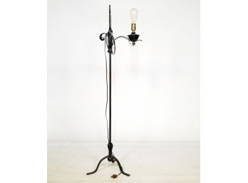 A Vintage Wrought Iron Standing Lamp