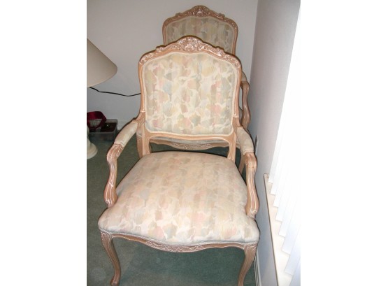 Pair Of Upholstered Open Armchairs