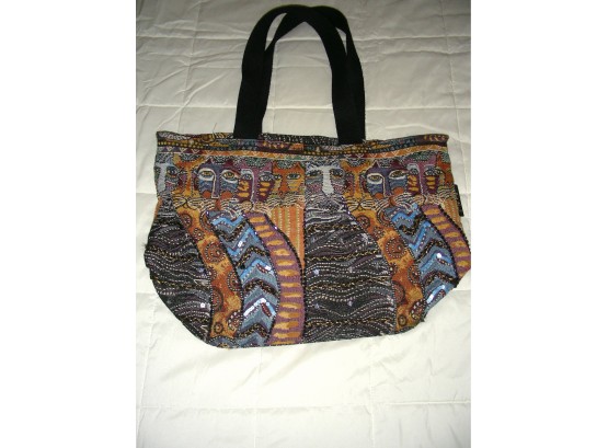 Laurel Burch Tapestry Tote With Sequins