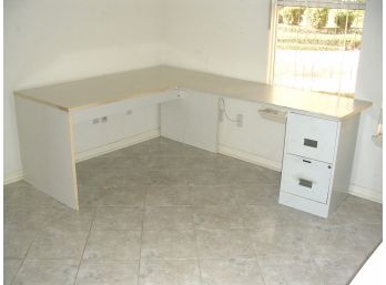Desk And Return With File Cabinet