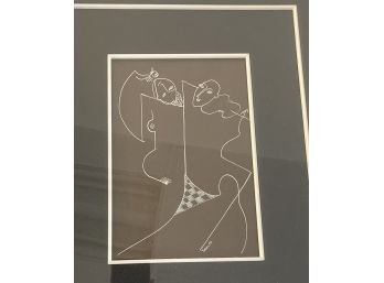Double Signed Yuroz Seriograph With Artist Illustration On Back 20' X 17'
