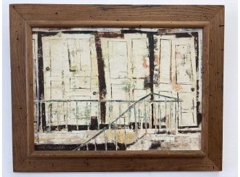 1958 MCM Oil On Board - Impressionist Painting Of City Doors - Signed L. Yavetz 29' X 22'