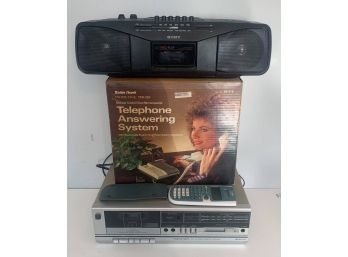 Mixed Electronics Lot - Radio , Vintage Answering Machine And More