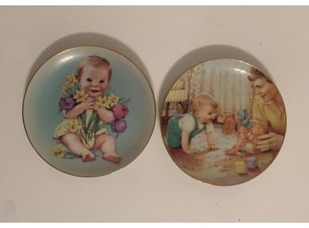 Friendly Inspection By Kathy Lawrence Young Innocence Lot Of 2 Hanging Wall Plate
