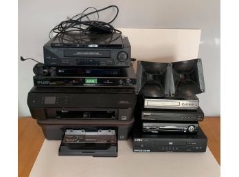 Mixed Lot Of Electronics - VCR , DVD , Printer & More