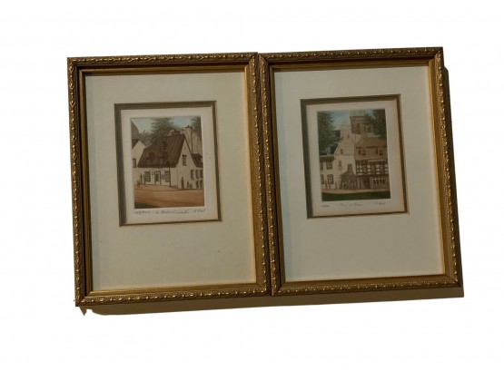 Antique Framed Paintings Of Old Quebec By Chad