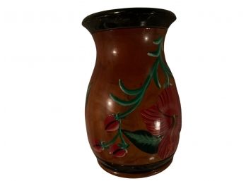 Vintage Wooden Hand Painted Vase