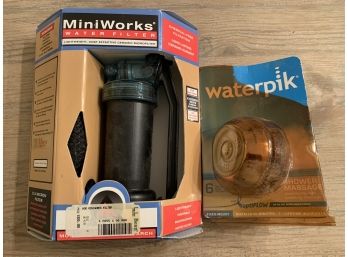 Water Filter And Waterpik Shower Head (stationary)