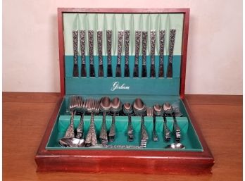 A Set Of Stainless Steel Servingware In Box