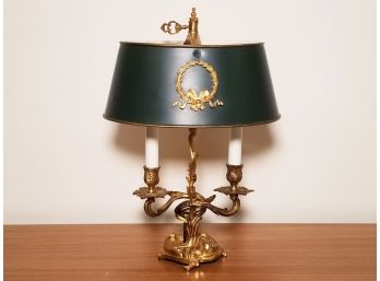 A Vintage Brass Bankers Lamp