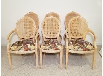 A Set Of 6 Carved Maple Round Back Dining Chairs