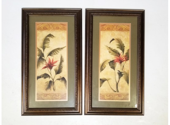 A Pair Of Framed Tropical Foliage Prints