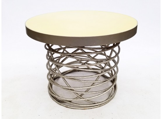 An Incredible Vintage Modern Designer Cast Iron And Acrylic Table