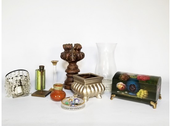 A Large Lenox Hurricane Lamp And More Candle Decor