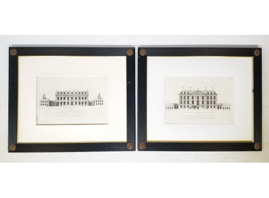 A Pair Of Vintage Framed English Architectural Prints 1 Of 2
