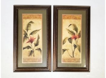 A Pair Of Framed Tropical Foliage Prints