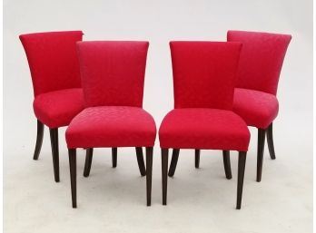A Set Of 4 Upholstered Dining Chairs