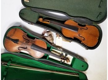 Vintage Violins 'D' - Includes German Violin Marked 'Straduarius Cremonae'
