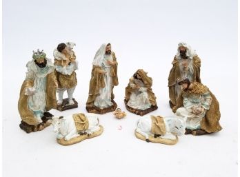 A Vintage Handmade Italian Ceramic Nativity Set