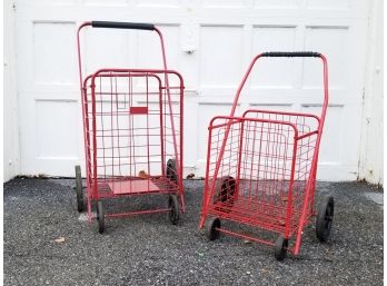 A Pair Of Collapsible Metal Carts
