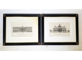 A Pair Of Vintage Framed English Architectural Prints 2 Of 2