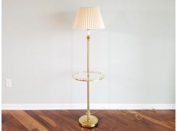 A Modern Brass And Glass Lamp - Table Combo