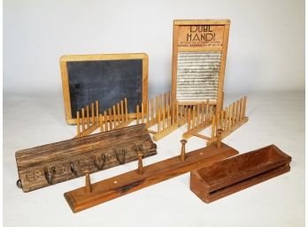 Bamboo Plate Racks And Vintage Wood Decor