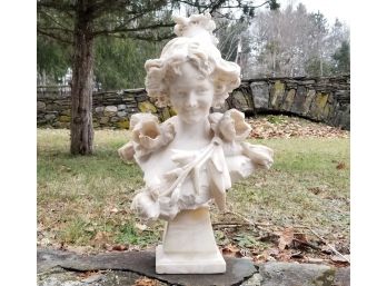 A Large Antique Carved Marble Bust
