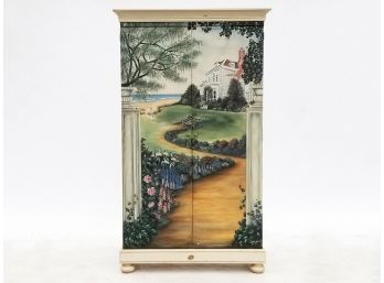 A Signed Tole Painted Armoire By Simply Southern, Artist: Hollie McCurley 1993