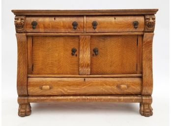 A Gorgeous Late 19th Century Carved Oak Buffet