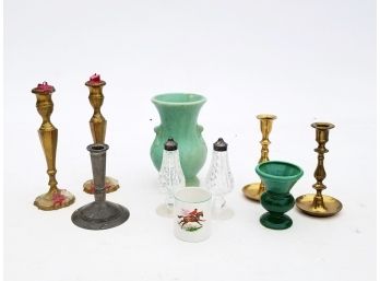 A Vintage Decor Assortment - Haeger, Brass, Waterford And More!