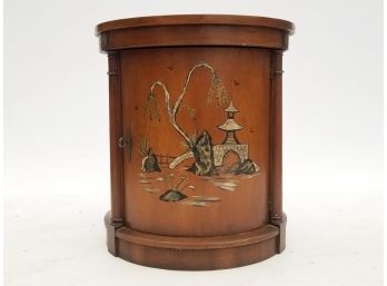 A Painted Wood Round Cabinet