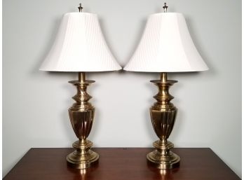 A Pair Of Vintage Brass Lamps