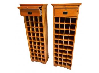 Set Of 2 Wood Wine Cabinets