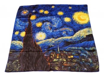 A Starry Night Design On Pure Silk Scarf By Van Gogh