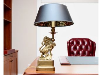 Brass Lion Desk Lamp