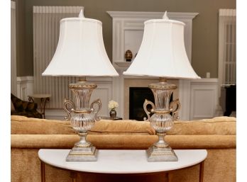Pair Of Stunning Crystal Trophy Lamps