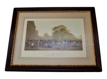 Print Of 'The Meet At Badminton' Hand Colored Ingraving By Barraud  #899 - Retail $1,045
