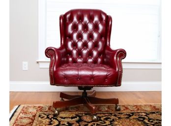 Fine Genuine Leather Oxblood Executive Highback Chair