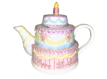 Lillian Vernon Birthday Cake Porcelain Teapot