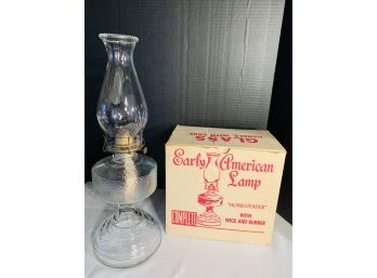 Early American 'homesteader' Oil Lamp With Box- Clean & Ready To Use
