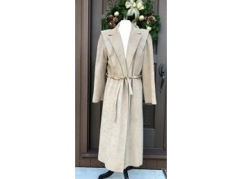 Charles Klein Size 14 Ultra Suede Belted Wrap Coat